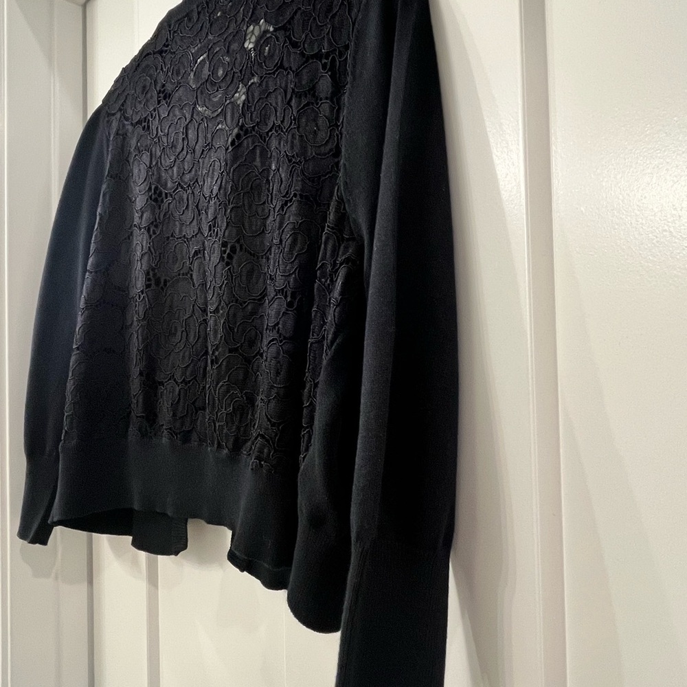 Karl Lagerfeld Black Cardigan with Lace Detail - Picture 7 of 8